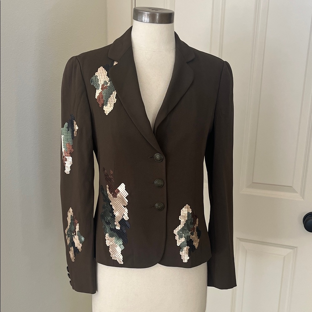 Moschino Brown Blazer with Sequin Accents